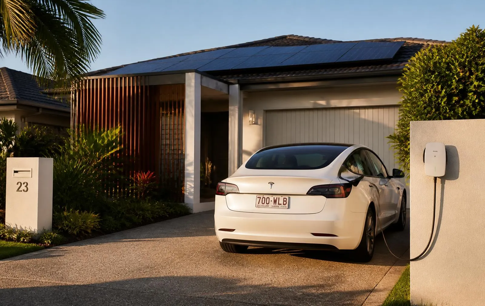 Solar-powered EV charging at an Adelaide home